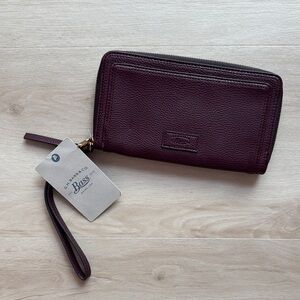 Bass Dark Red Leather Wallet